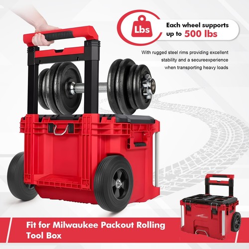2 Stück 9,3 Zoll Packout Toolbox Räder, Ersatzräder passend für Milwaukee P... - Bild 3 von 5
