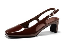 Coutgo Womens Slingback Chunky Low Heels Closed Square Toe Pumps Wedding...