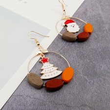 6 Paia Orecchini Pendenti Natalizi, Orecchini Acciaio Inossidabile Regalo Gioielli Decorazione Natalizia per Donna Bambini Ragazze, Colorati Particolari Orecchini di Fiocchi di Neve e Babbo Natale