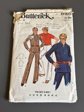 VTG mens butterick 60s 70s pant and tunic sewing pattern size 16 chest 33.5 inch