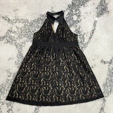 Anna Sui for Target Black Lace Halter Mini Dress Womens 13 Y2K Goth