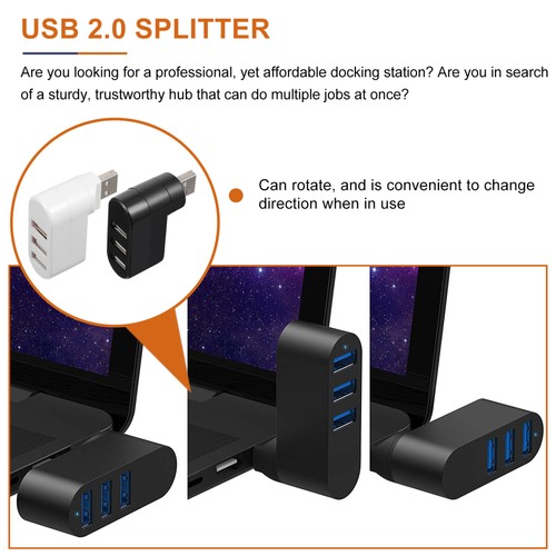 2pcs USB Ultra Hub Plastic USB 2. 0 Adapter High Speeds USB 2. 0 Hub - Afbeelding 7 van 12