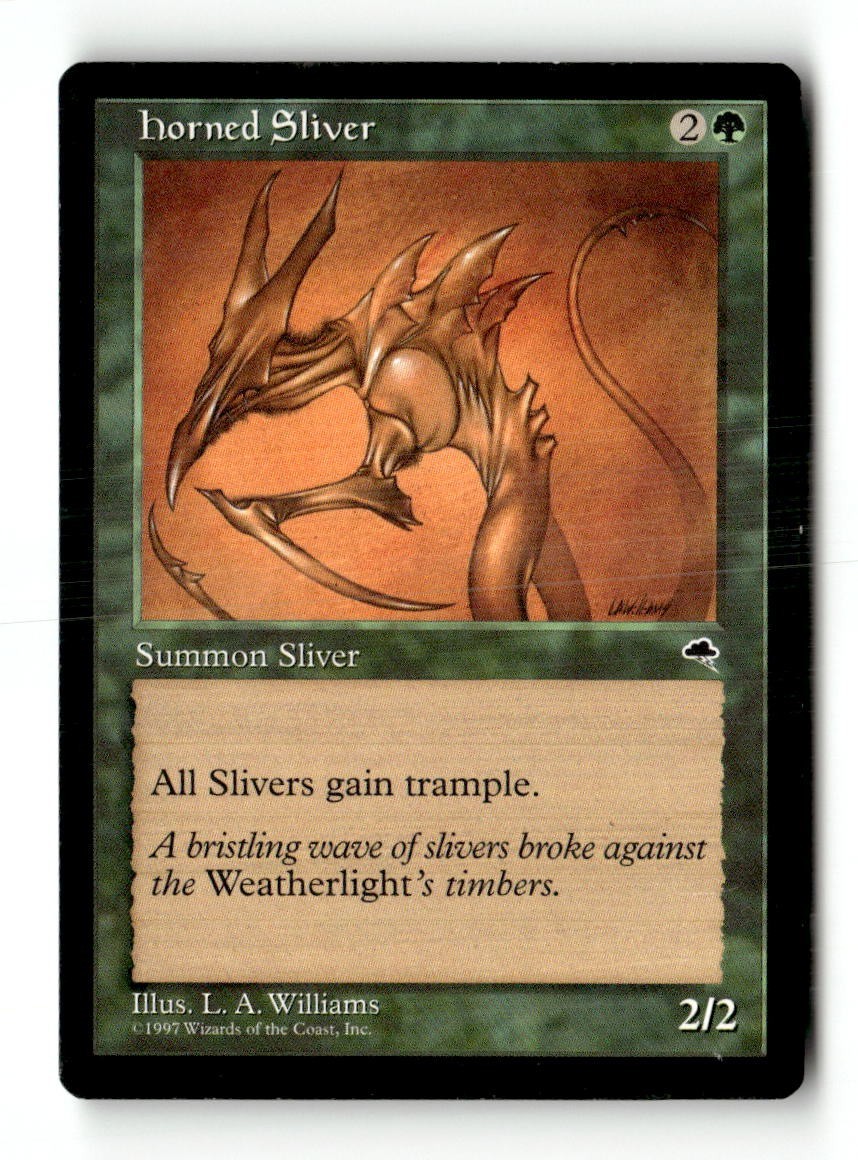 MTG Horned Sliver - Tempest Heavily Played English