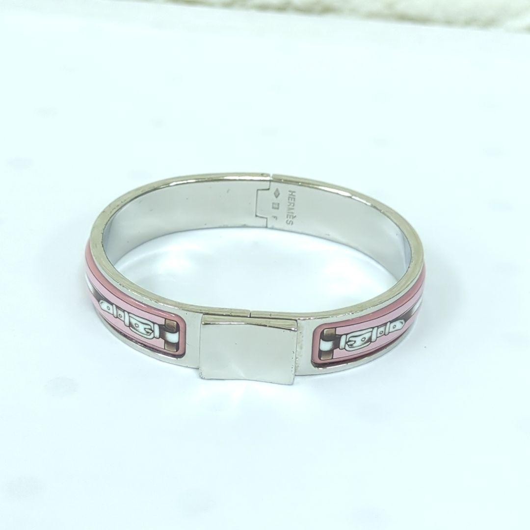 HERMES Click Clack Click H PM Bracelet Bangle Enamel F Stamped