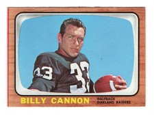 BILLY CANNON OAKLAND RAIDERS 1966 TOPPS #106 EX-NM VINTAGE CREASE FREE