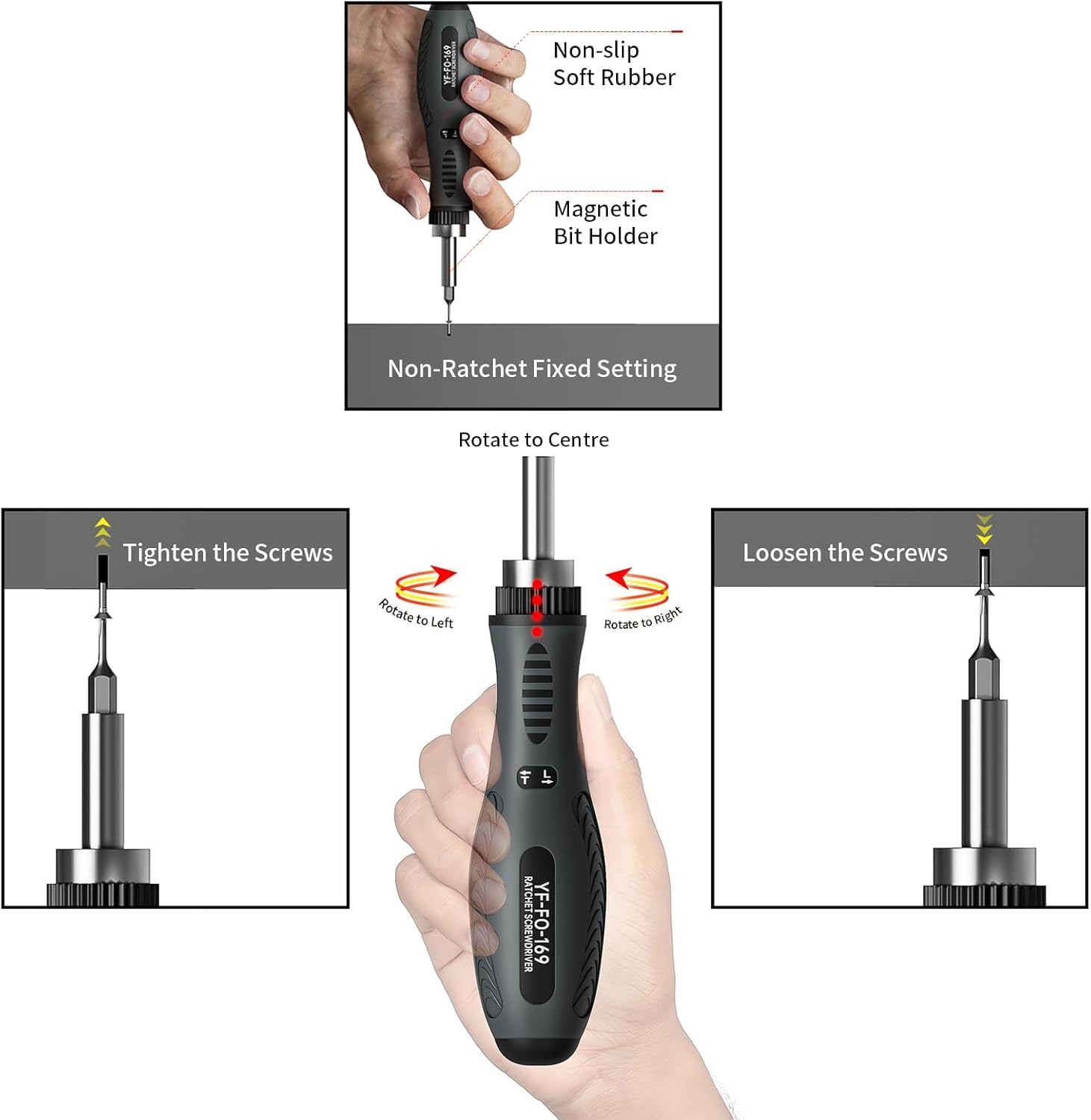 Precision Ratchet Screwdriver Set with Case, JAKEMY 180 Fo169 Version 