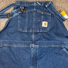 Carhartt R07-DST Washed Denim Bib Overalls Mens 48x30 Dark Stone Blue NWT