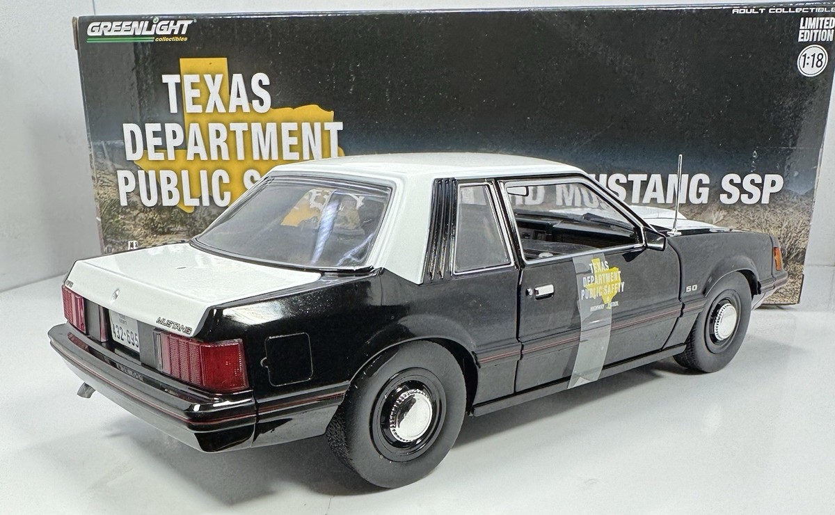 Greenlight 1/18 Scale 1982 FORD MUSTANG SSP”Texas Department