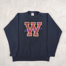 Vintage Oneita Sweatshirt Mens Large Crewneck Wisconsin Made in USA Embroidered