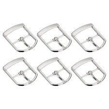 6Pcs 0.94" Single Prong Belt Buckle Oval Center Bar Buckles for Belt Silver