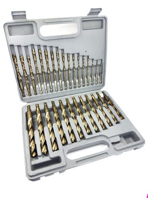 29 Piece Quick Change Cobalt Drill Set with Hex Shank in Round Plastic Case, ...