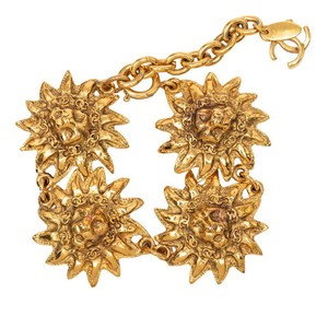 Authentic Chanel Vintage Lion Motif Chain Bracelet, Gold Plated, Women's CHANEL GZl1is1e