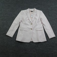 Ann Taylor Blazer Womens 8 Pink Crepe Lined Two-Button Slim The Greenwich NWT