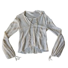 Sheer Mesh Women Top Cover Up Boho Western Sparkle Sequins See Measurements VTG