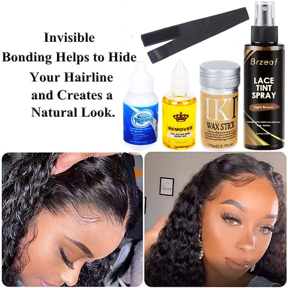 Waterproof Lace Wig Glue For Lace Front Wig+ Wax Stick For Wig + Lace Tint  Spray