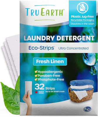 Tru Earth Compact Dry Laundry Detergent Sheets Paraben Free (32 Sheets)