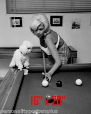 Jayne Mansfield~Shooting Pool~Playing Pool~Billiards~16" x 20"~Poster~ Photo