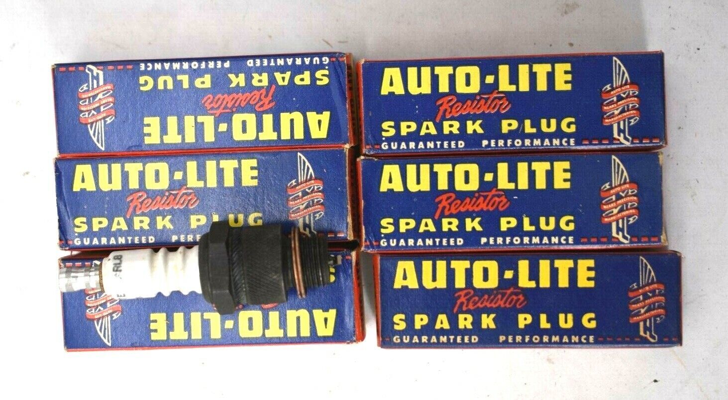 Lot Of 6 Vintage NOS Autolite ARL8 Resistor Automobile Vehicle Spark Plugs