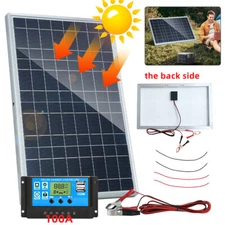 30W Solar Panel 12V Trickle Charger Battery Charger Kit Maintainer Boat Car RV
