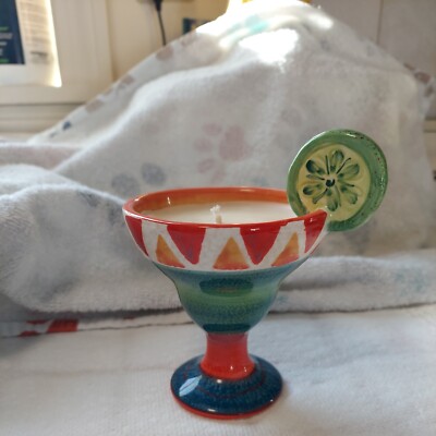  FIESTA by Farida Zamar ~ Margaita Candle w/Lime Slice. Ambiance Collection. HP