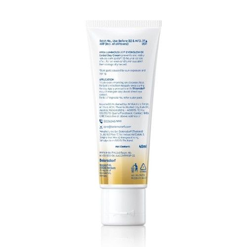 NIVEA Luminous Even Glow, Oil Control Day Cream SPF 50 - (40 ml) Pack of 2 - Picture 7 of 9