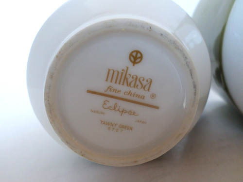 Mikasa Eclipse Tawny Green Sugar Bowl And Creamer Vintage 1970’s Fine China - Picture 6 of 8