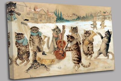 Carol Singing von Louis William Wain Leinwand Wandbild fertig zum Aufhängen