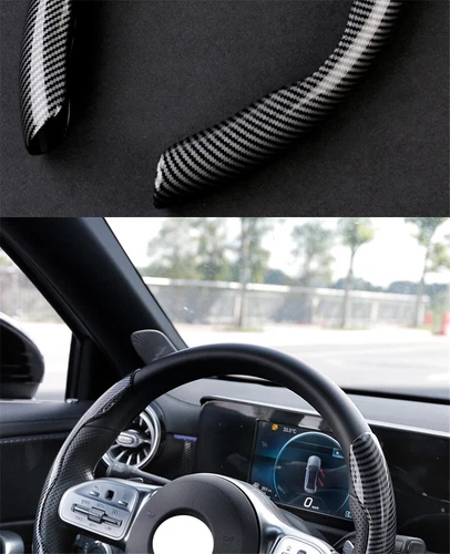 Cubierta elevadora volante coche aspecto fibra carbono accesorio interior antideslizante - Imagen 11 de 19