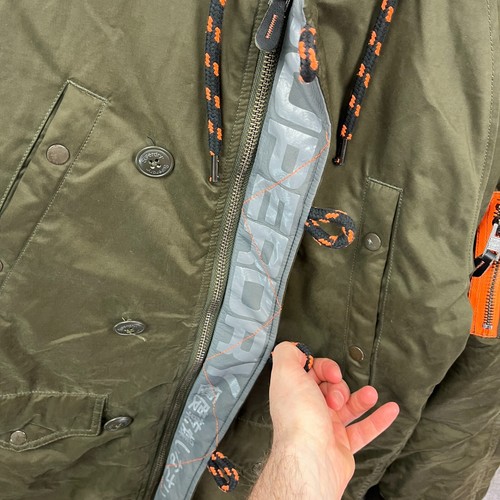 Superdry Chaqueta Hombre Pequeña Verde Microfibra The Parka Flight Edition SD3 Piel - Imagen 7 de 16