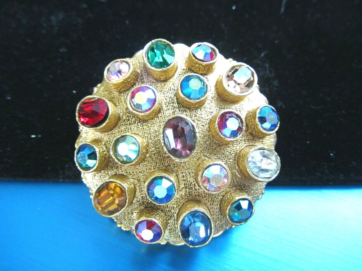 FABULOUS 1960s VINTAGE 'ART' ARTHUR PEPPER GOLDTONE MULTI JEWEL