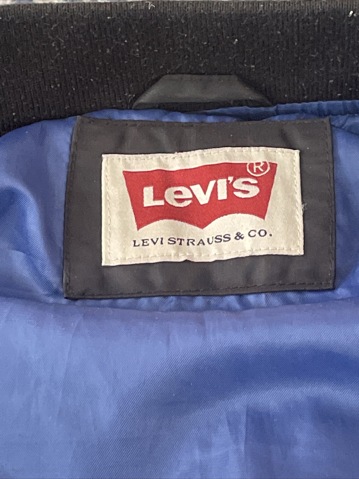 Levi’s Varsity Navy Bomber Jacket Medium - image 8