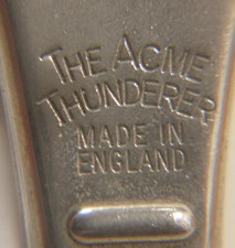 VINTAGE ACME THUNDERER REFEREE SPORTS WHISTLE NICKEL FINISH MADE IN ENGLAND
