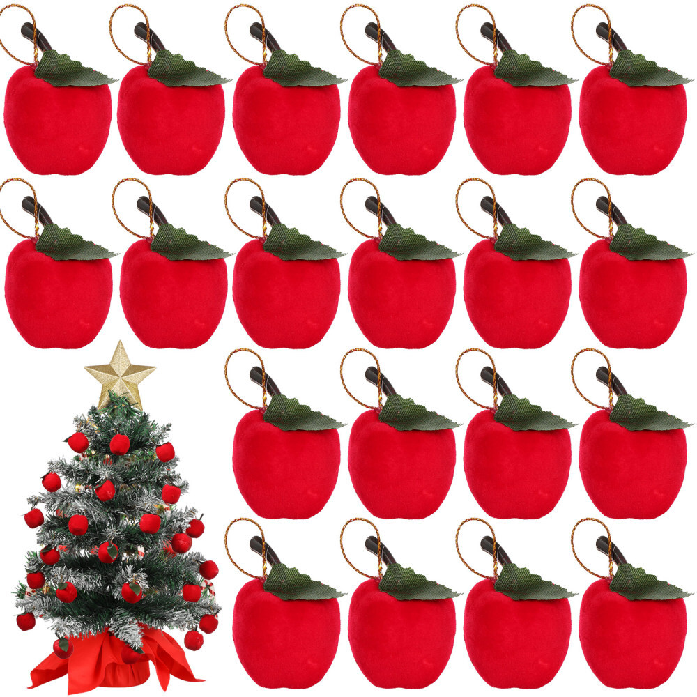 24 Pcs Red Apple Decoration Festive Decorations Christmas Tree Ornaments