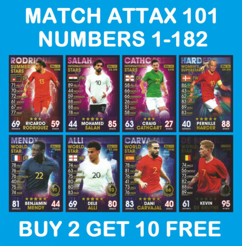 Match Attax 101 Summer International  World Star 2019 cards - Picture 1 of 174