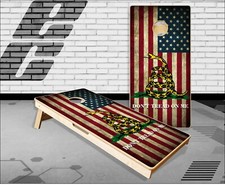 Dont Tread on me Flag Cornhole Boards Bean Bag Toss Game