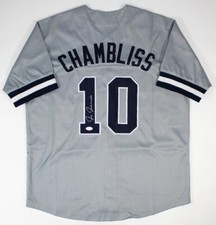 CHRIS CHAMBLISS Signed New York Yankees Custom Jersey (JSA Wit Protection COA)