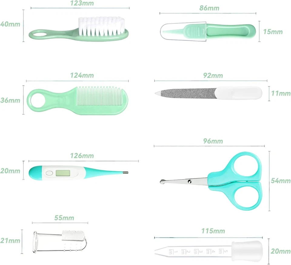 Набор для груминга ребенка, набор для безопасного ухода за младенцами с щеткой для волос расческой машиной для стрижки ногтей NASA - Изображение 4 из 4