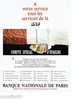 ADVERTISEMENT ADVERTISING 126 1966 BNP bank Spain account