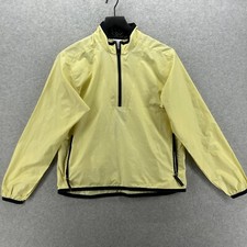Nike Jacket Womens Size Small Yellow Long Sleeve Full Zip Windbreaker VTG Pocket