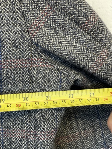 Vintage Tweed Coat Overcoat / Wool / Turo Finland Boss / Grey Herringbone 42” - Picture 7 of 7