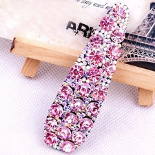USA Quality Handmade Hair Clip Bobby Pin use Swarovski Crystal Hairpin Pink AB 0