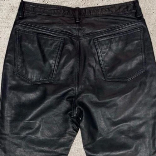 Banana Republic кожаные брюки прямой ноги черный натуральной кожи размер 6 - Изображение 4 из 4