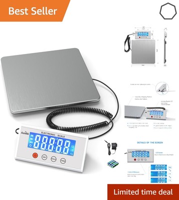 Compact Portable Digital Shipping Scale - 440lb Capacity, Multi-Unit Display