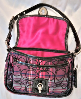 black and purple coach purse