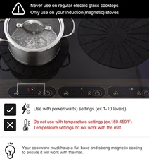 Induction Cooktop Mat - Silicone Fiberglass Scratch Protector - for Magnetic ...
