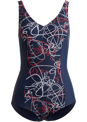Shape Badeanzug leichte Formkraft Gr. 54 Dunkelblau Rot Grau Damen-Bademode Neu
