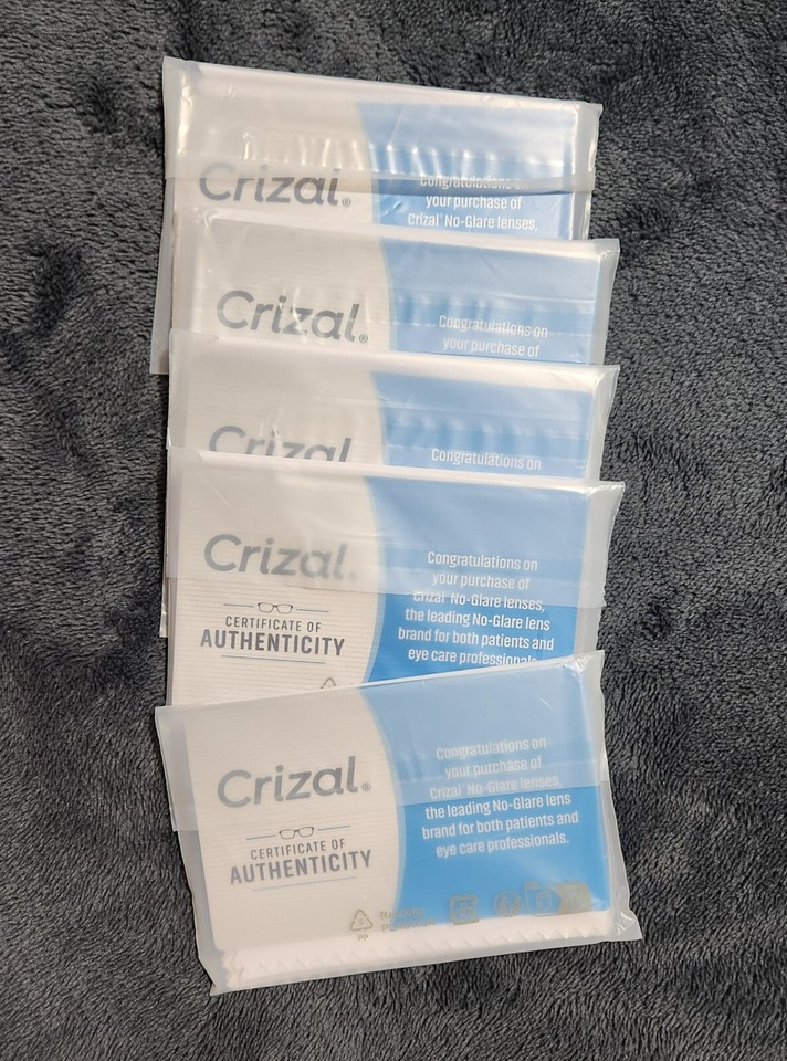 5 CRIZAL Sealed Full Size Microfiber Cleaning Cloths Eyeglasses Phone Sunglasses eBay