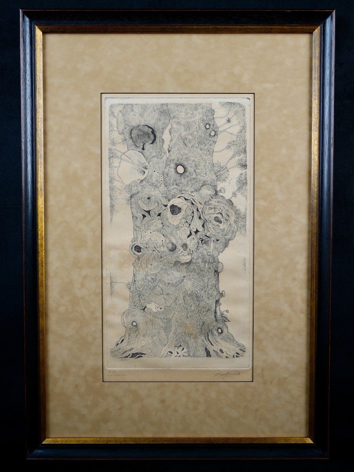 Vintage Noel Rockmore Signed Abstract Expressionist Etching 