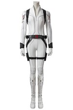 Black Widow Natasha White Suit Full Set Uniform Costume Cosplay Halloween Shoes