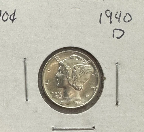 1940-D Mercury Dime - FSB -  Choice Gem  Unc